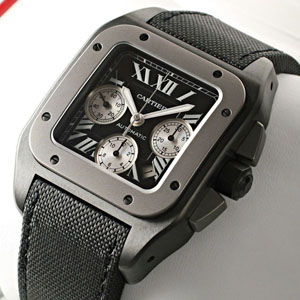 ブランド CARTIERカルティエ時計コピー サントス100 カーボン クロノグラフ W2020005