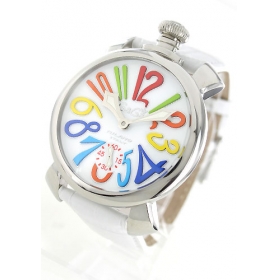 ガガミラノ腕時計コピー マニュアーレ48mm 手巻き スモールセコンド レザー ホワイト メンズ 5010.01S