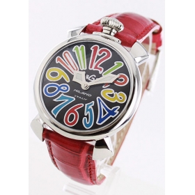ガガミラノ 腕時計コピーマニュアーレ40mm レザー レッド/ブラックシェル ボーイズ 5020.2