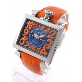 人気腕時計ガガミラノ ナポレオーネ48mm オートマチック レザー オレンジ/ブルー メンズ 6000.4 スーパーコピー