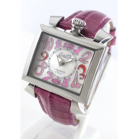 人気腕時計ガガミラノ ナポレオーネ40mm レザー ピンク/ホワイトシェル ボーイズ 6030.6 スーパーコピー