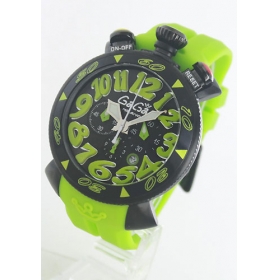 ガガミラノコピー腕時計 クロノ48mm ラバー ライトグリーン/ブラック メンズ 6054.2