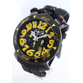 ガガミラノコピー腕時計 クロノ48mm ラバー ブラック メンズ 6054.4