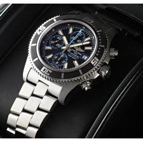 ブライトリング腕時計コピー スーパーオーシャンクロノグラフ A110B83PRS 黒/青文字盤