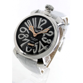 ガガミラノ 腕時計コピーマニュアーレ48mm 手巻き スモールセコンド レザー ホワイト メンズ 5010.06S