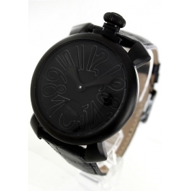 ガガミラノ 腕時計コピーマニュアーレ48mm 手巻き スモールセコンド レザー ブラック メンズ 5012.02S