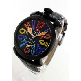 ガガミラノ 腕時計コピーマニュアーレ48mm 手巻き スモールセコンド レザー ブラック メンズ 5012.03S