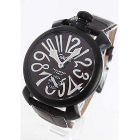 ガガミラノ腕時計コピー マニュアーレ48mm 手巻き スモールセコンド レザー ダークブラウン メンズ 5012.04S