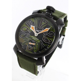 ガガミラノ コピー腕時計マニュアーレ48mm 手巻き スモールセコンド レザー グリーンカモフラージュ メンズ 5012.5