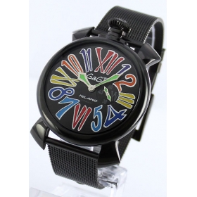 ガガミラノ コピー腕時計スリム46mm スモールセコンド ブラック メンズ 5082.1