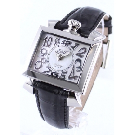 人気腕時計ガガミラノ ナポレオーネ40mm レザー ブラック/ホワイトシェル ボーイズ 6030.5 スーパーコピー