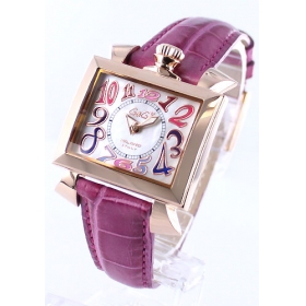 人気腕時計ガガミラノ ナポレオーネ40mm レザー ピンク/PGPホワイトシェル ボーイズ 6031.1 スーパーコピー